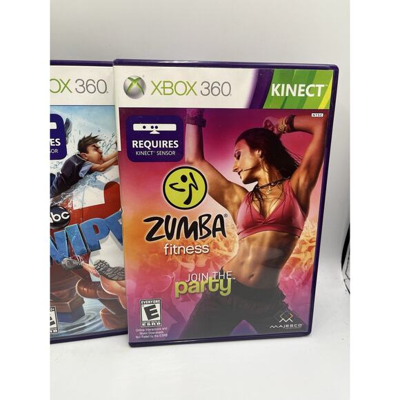 3X Xbox 360 Video Game Kinect Wipeout, Kinect Adventures, Zumba - Picture 2 of 16